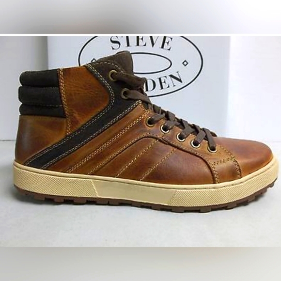 Steve Madden Other - STEVE MADDEN BAILL TAN LEATHER HI TOP SNEAKER